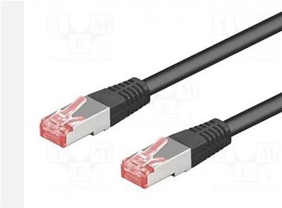 Câble patch noir CAT6 S/FTP AWG27 équipé  2 RJ45 25cm