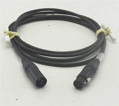 Câble DMX512 NOIR XLR5 1m - Connecteurs CM2 -  2 paires câblées