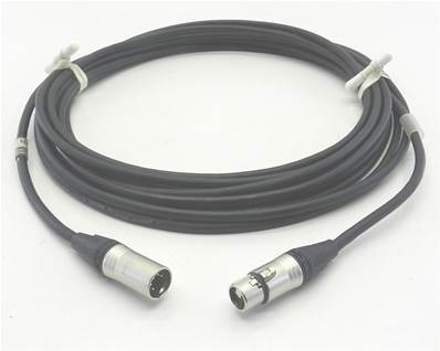 Câble DMX512 NOIR XLR5 2m -  2 paires câblées