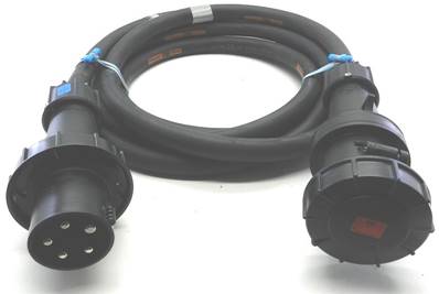 Prolongateur 3P+N+T 63A CEE17 30m - Connecteur noir