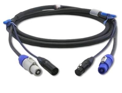 DMX POWER fiche  compatible  powercon + XLR5 CM2 15m