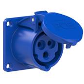 Embase femelle droite 2P+T 16A CEE17 - Fixation 52 x 52 - PCE 313-6F
