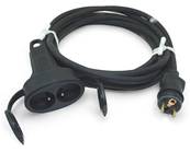 Adaptateur 2P+T 16A mâle NF / femelle double NF LSZH CCA 1m