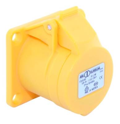 Embase femelle droite  110V 2P+T 16A CEE17 - Fixation 47x47