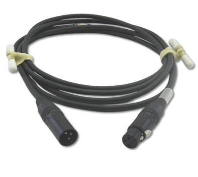 Câble DMX512 NOIR XLR5 15m - Connecteurs CM2 -  2 paires câblées