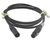 Câble DMX512 NOIR XLR5 20m - Connecteurs CM2 -  2 paires câblées