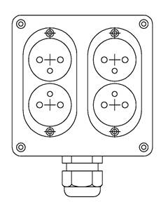 2 socles double 16A NF - 1 PG21