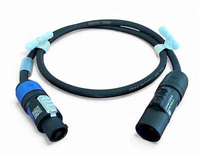 Prolongateur 2P+T 10A Powercon true1 M - Powercon A - 50cm - 3G1.5