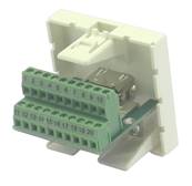 Plastron 45 embase HDMI femelle bornier à visser