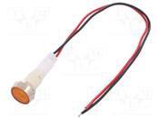 Voyant Led orange 230VAC Ø10mm - Fil 200mm