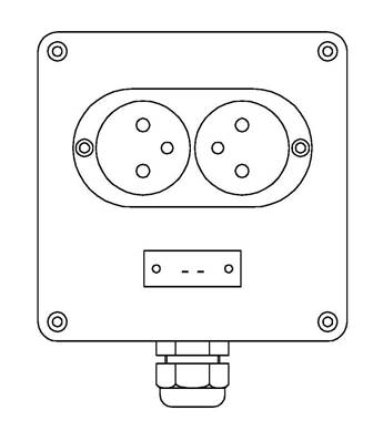 1 socle double 16A NF - 1 PG16