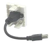 Plastron 45 embase USB A  femelle  cordon USB A femelle 20cm