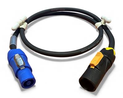 Prolongateur 2P+T connecteurs CM2 Powercon true1 M -  Powercon A 10m