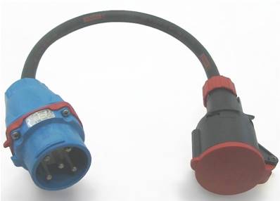 Adaptateur 3P+N+T 32A  mâle Maréchal DS3 /  femelle CEE17 0.5m