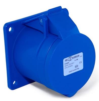 Embase femelle droite 2P+T 16A CEE17 - Fixation 60x60  - IP44