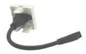 Plastron 45 embase HDMI  femelle  cordon HDMI femelle 20cm