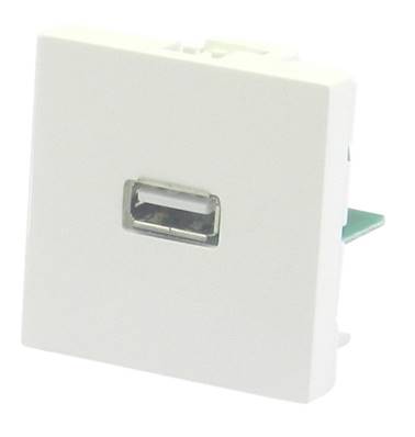 Plastron 45 embase USB  femelle  bornier à visser
