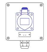 1 socle CEE17 2P+T 16A - 1 PG16