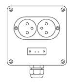 1 socle double 16A NF - 1 PG16