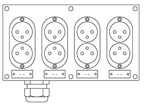 4 socles double 16A NF - 1 PG29