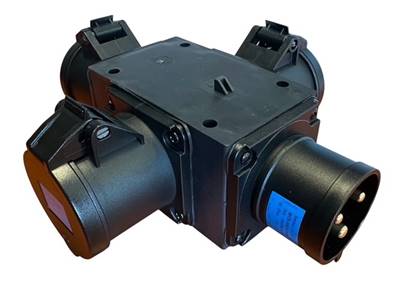 F3-3435 - Multiprise CEE17 1x32A mâle mono - 3x32A femelle mono