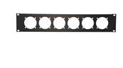 Face avant 19 pouces - 2U -6 PC 16  CEE17 Fixation 47 x 47 - MECATES