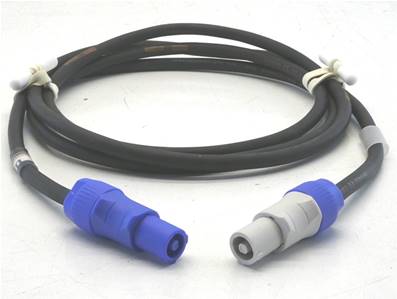 Prolongateur 2P+T connecteurs CM2 compatible Powercon 1m Câble 3G1.5