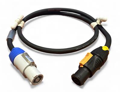 Prolongateurs 2P+T connecteurs CM2 Powercon B - Powercon true1 F 1m