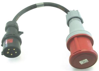 Adaptateur 3P+N+T mâle CEE17  32A  / femelle CEE17 63A   0.5m
