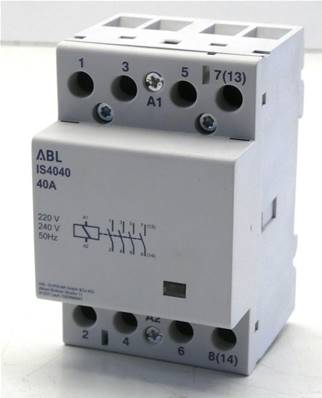 Contacteur 4x40A - Bobine 230V - Contact ouvert repos