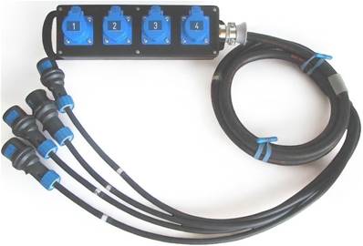 Boitier épanoui 4 Circuits  CEE17 5m