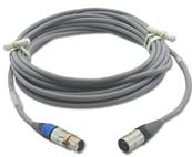Câble DMX512 GRIS XLR5 étanche IP67 fiches Hicon 5m- 2 paires câblées