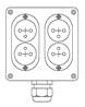 2 socles double 16A NF - 1 PG21