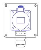 1 socle CEE17 2P+T 32A - 1 PG21