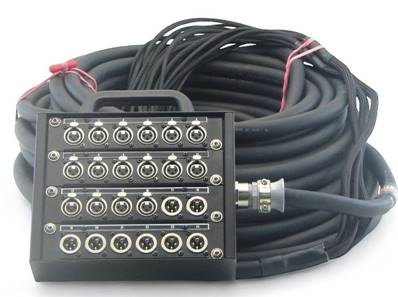 Boitier 16 embases XLR3F 8 XLR3M épanoui 16 fiches XLR3M 8 XLR3F  5m
