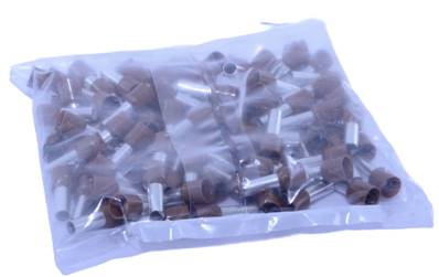 Sachet de 100 embouts de câblage 10mm² marron