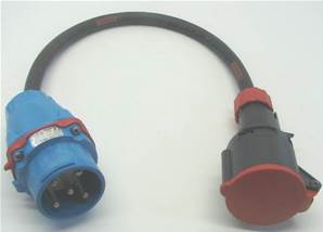 Adaptateur 3P+N+T 32A  mâle Maréchal DS3 /  femelle CEE17 1m