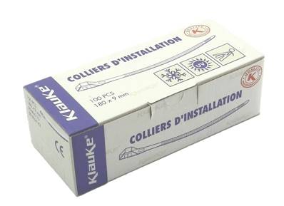 Lot de 100 colliers d'installation noir  9/42 - L : 183 -  l: 9mm 
