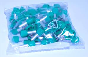  Sachet de 100 embouts de câblage 2X6mm² vert