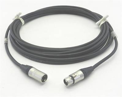 Câble DMX512 NOIR XLR5 20m -  2 paires câblées