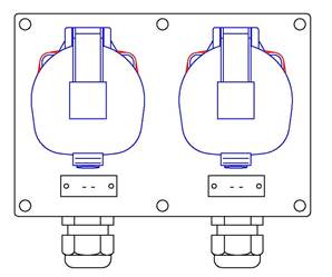 2 socles maréchal DS3 3P+N+T 32A - 2 PG21