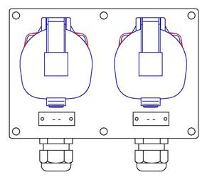 2 socles maréchal DS3 3P+N+T 32A - 2 PG21