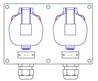 2 socles maréchal DS3 3P+N+T 32A - 2 PG21