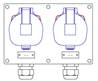 2 socles maréchal DS3 3P+N+T 32A - 2 PG21