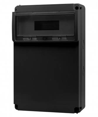 Coffret noir 520X337X150 IP65 IK08 16 modules  ABS Tenue au feu 650°