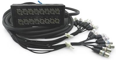 Boitier 12 embases XLR3F 4 XLR3M épanoui 12 fiches XLR3M 4 XLR3F  10m