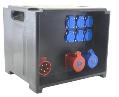 Départ 1x32A CEE17 tétra 1x32A CEE17 mono 6x16A NF
