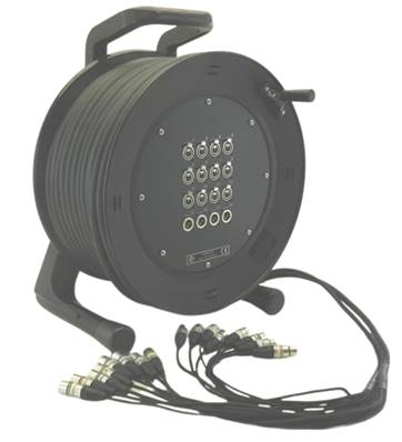 Touret 12 XLR3F 4 XLR3M épanoui 12XLR3M 4 XLR3F  50m