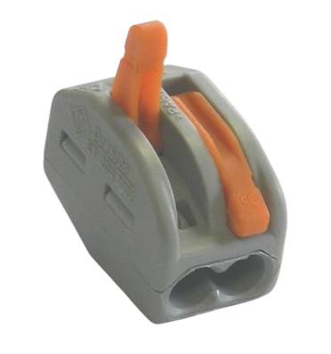 Borne  2 circuits (0.2 à 4mm2) . Pour câble souple ou rigide