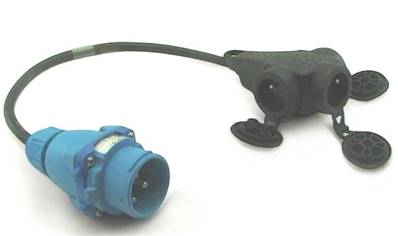 Adaptateur 2P+T 16A mâle Maréchal DS1 / femelle triplette  NF  50cm